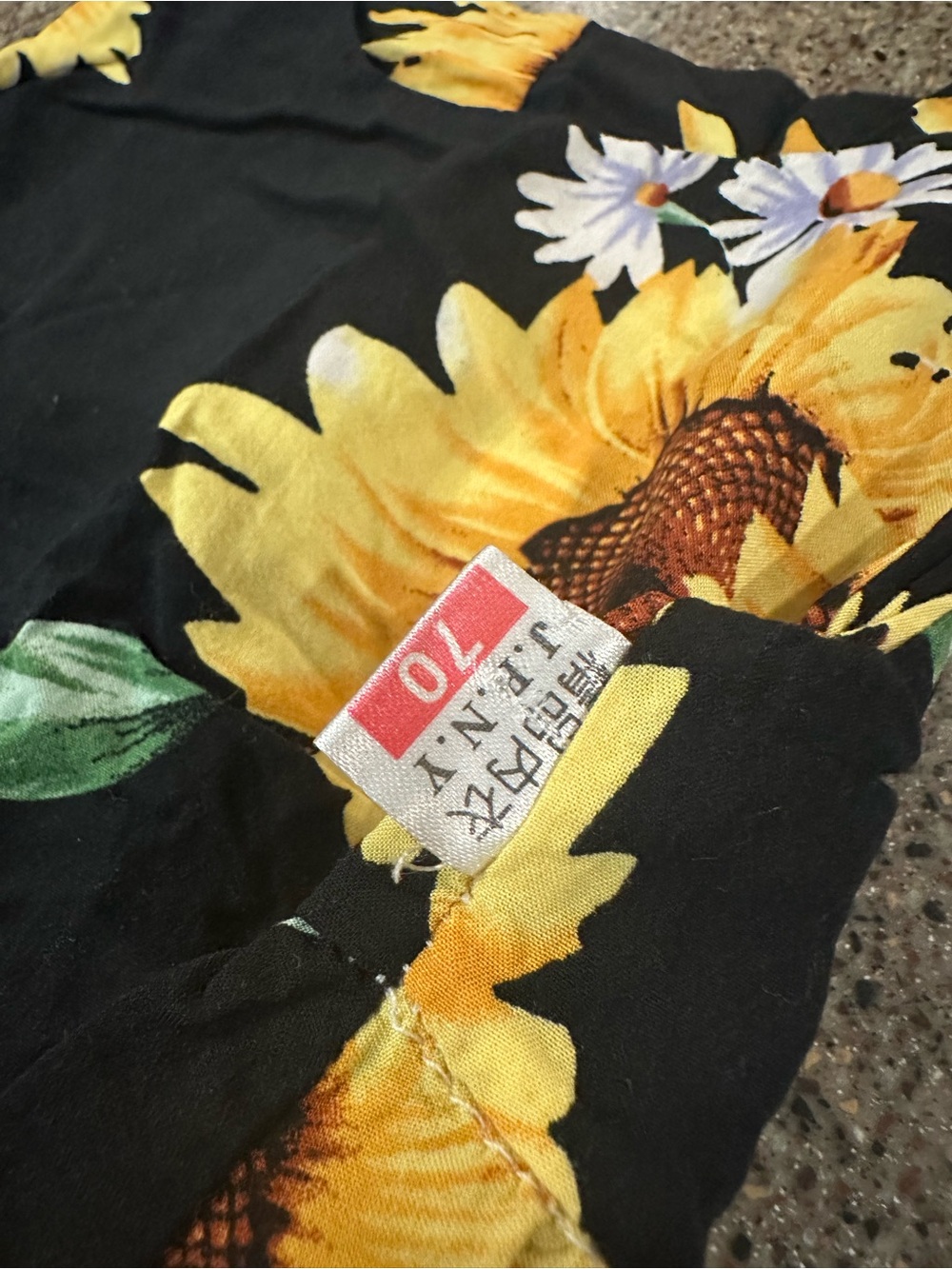 Black Sunflower Print Sundress - Picture 2 of 4